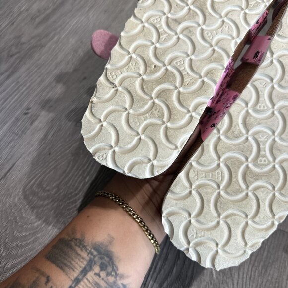 Birkenstock papillio Sandals Pink Butterfly Print blue size 38 Narrow L7 - Picture 8 of 9